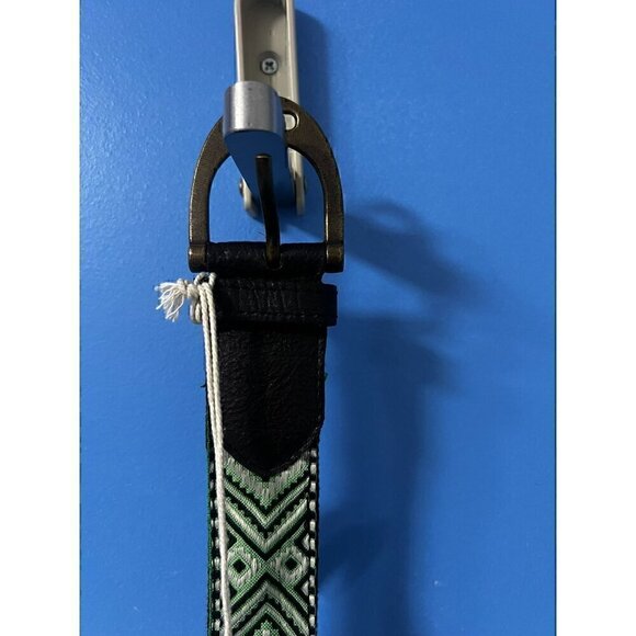 Free People Women Handmade Woven Cotton & Leather Belt With Geometric Pattern, main image 6